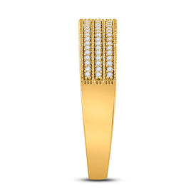 Eternal Love 10kt Yellow Gold His Hers Round Diamond Cluster Wedding Set 3/4 Cttw - Splendid Jewellery