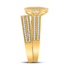 Eternal Love 10kt Yellow Gold His Hers Round Diamond Cluster Wedding Set 3/4 Cttw - Splendid Jewellery