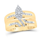 Eternal Love 10kt Yellow Gold His Hers Round Diamond Cluster Wedding Set - Splendid Jewellery