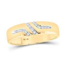 Load image into Gallery viewer, Eternal Love 10kt Yellow Gold His Hers Round Diamond Cluster Wedding Set Side view from the 10Kt Yellow Gold His Hers Round Diamond Cluster Matching Wedding Set 1 3 Cttwpin61342 collection by Splendid Jewellery