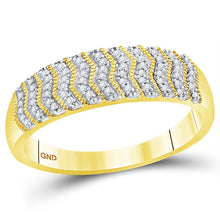 Load image into Gallery viewer, Eternal Love 10kt Yellow Gold His Hers Round Diamond Cluster Wedding Set Side view from the 10Kt Yellow Gold His Hers Round Diamond Cluster Matching Wedding Set 1 2 Cttwpin220489 collection by Splendid Jewellery