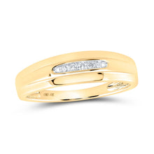 Load image into Gallery viewer, Eternal Love 10kt Yellow Gold His Hers Round Diamond Halo Matching Wedding Set Side view from the 10Kt Yellow Gold His Hers Round Diamond Halo Matching Wedding Set 1 3 Cttwpin286869 collection by Splendid Jewellery
