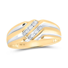 Load image into Gallery viewer, Eternal Love 10kt Yellow Gold His Hers Round Diamond Solitaire Matching Wedding Set 1/3 Cttw Side view from the 10Kt Yellow Gold His Hers Round Diamond Solitaire Matching Wedding Set 1 3 Cttwpin29213 collection by Splendid Jewellery
