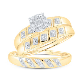 Eternal Love 10kt Yellow Gold His Hers Round Diamond Solitaire Matching Wedding Set Top view from the 10Kt Yellow Gold His Hers Round Diamond Solitaire Matching Wedding Set 1 10 Cttwpin65990 collection by Splendid Jewellery