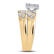 Load image into Gallery viewer, Eternal Love 10kt Yellow Gold His Hers Round Diamond Solitaire Matching Wedding Set Side 2 view from the 10Kt Yellow Gold His Hers Round Diamond Solitaire Matching Wedding Set 1 3 Cttwpin61385 collection by Splendid Jewellery