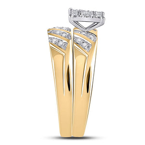 Eternal Love 10kt Yellow Gold His Hers Round Diamond Solitaire Matching Wedding Set - Splendid Jewellery