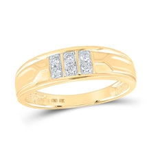 Load image into Gallery viewer, Eternal Love 10kt Yellow Gold His Hers Round Diamond Square Matching Wedding Set 1/2 Cttw Side view from the 10Kt Yellow Gold His Hers Round Diamond Square Matching Wedding Set 1 2 Cttwpin214426 collection by Splendid Jewellery