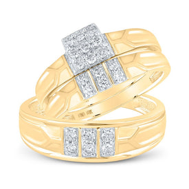 Eternal Love 10kt Yellow Gold His Hers Round Diamond Square Matching Wedding Set 1/2 Cttw Top view from the 10Kt Yellow Gold His Hers Round Diamond Square Matching Wedding Set 1 2 Cttwpin214426 collection by Splendid Jewellery