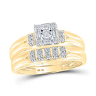 Eternal Love 10kt Yellow Gold His Hers Round Diamond Square Matching Wedding Set 1/3 Cttw - Splendid Jewellery