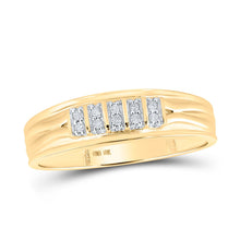 Load image into Gallery viewer, Eternal Love 10kt Yellow Gold His Hers Round Diamond Square Matching Wedding Set 1/3 Cttw Side view from the 10Kt Yellow Gold His Hers Round Diamond Square Matching Wedding Set 1 3 Cttwpin212751 collection by Splendid Jewellery