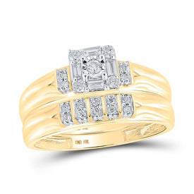 Eternal Love 10kt Yellow Gold His Hers Round Diamond Square Matching Wedding Set 1/3 Cttw Side 2 view from the 10Kt Yellow Gold His Hers Round Diamond Square Matching Wedding Set 1 3 Cttwpin212751 collection by Splendid Jewellery