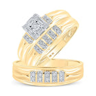 Eternal Love 10kt Yellow Gold His Hers Round Diamond Square Matching Wedding Set 1/3 Cttw - Splendid Jewellery