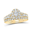 Eternal Love 10kt Yellow Gold Oval Diamond Halo Bridal Wedding Ring Band Set 1 - 1/2 Cttw - Splendid Jewellery