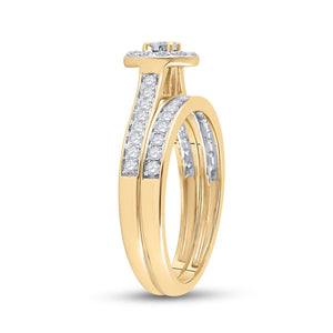 Eternal Love 10kt Yellow Gold Round Diamond Bridal Wedding Ring Band Set 1/2 Cttw - Splendid Jewellery