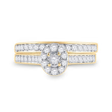 Load image into Gallery viewer, Eternal Love 10kt Yellow Gold Round Diamond Bridal Wedding Ring Band Set 1/2 Cttw product Side View 2 from Splendid Jewellery
