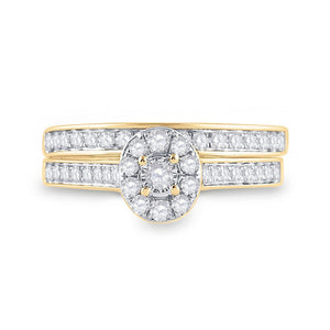 Eternal Love 10kt Yellow Gold Round Diamond Bridal Wedding Ring Band Set 1/2 Cttw - Splendid Jewellery