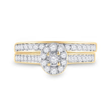 Load image into Gallery viewer, Eternal Love 10kt Yellow Gold Round Diamond Bridal Wedding Ring Band Set 1/2 Cttw - Splendid Jewellery