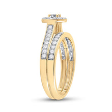Load image into Gallery viewer, Eternal Love 10kt Yellow Gold Round Diamond Bridal Wedding Ring Band Set 1/2 Cttw product  Top View from Splendid Jewellery
