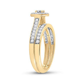 Eternal Love 10kt Yellow Gold Round Diamond Bridal Wedding Ring Band Set 1/2 Cttw product  Top View from Splendid Jewellery