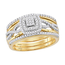 Load image into Gallery viewer, Eternal Love 10kt Yellow Gold Round Diamond Bridal Wedding Ring Band Set - Splendid Jewellery