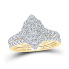 Eternal Love 10kt Yellow Gold Round Diamond Bridal Wedding Ring Band Set - Splendid Jewellery