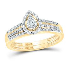 Load image into Gallery viewer, Eternal Love 10kt Yellow Gold Round Diamond Halo Bridal Wedding Ring Band Set - Splendid Jewellery
