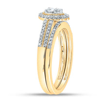 Load image into Gallery viewer, Eternal Love 10kt Yellow Gold Round Diamond Halo Bridal Wedding Ring Band Set product Side View 2 from Splendid Jewellery