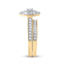 Load image into Gallery viewer, Eternal Love 10kt Yellow Gold Round Diamond Oval Bridal Wedding Ring Band Set - Splendid Jewellery