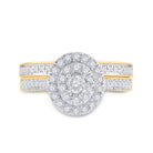 Eternal Love 10kt Yellow Gold Round Diamond Oval Bridal Wedding Ring Band Set - Splendid Jewellery