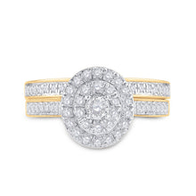Load image into Gallery viewer, Eternal Love 10kt Yellow Gold Round Diamond Oval Bridal Wedding Ring Band Set - Splendid Jewellery