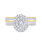 Eternal Love 10kt Yellow Gold Round Diamond Oval Bridal Wedding Ring Band Set - Splendid Jewellery