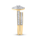 Eternal Love 10kt Yellow Gold Round Diamond Oval Bridal Wedding Ring Band Set product Side View from Splendid Jewellery