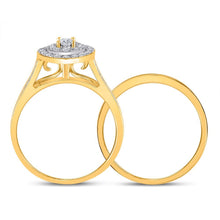 Load image into Gallery viewer, Eternal Love 10kt Yellow Gold Round Diamond Oval Bridal Wedding Ring Band Set - Splendid Jewellery