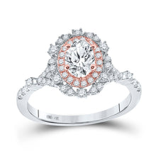 Load image into Gallery viewer, Eternal Love 14kt Two - tone Gold Oval Diamond Halo Bridal Wedding Engagement Ring - Splendid Jewellery