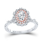 Eternal Love 14kt Two - tone Gold Oval Diamond Halo Bridal Wedding Engagement Ring - Splendid Jewellery