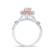 Load image into Gallery viewer, Eternal Love 14kt Two - tone Gold Oval Diamond Halo Bridal Wedding Engagement Ring - Splendid Jewellery