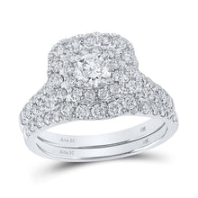 Load image into Gallery viewer, Eternal Love 14kt White Gold Diamond and Sapphire Halo Bridal Wedding Ring Band Set - Splendid Jewellery