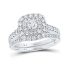 Eternal Love 14kt White Gold Diamond and Sapphire Wedding Ring Set - Splendid Jewellery
