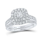 Eternal Love 14kt White Gold Diamond and Sapphire Wedding Ring Set - Splendid Jewellery