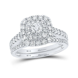 Eternal Love 14kt White Gold Diamond and Sapphire Wedding Ring Set - Splendid Jewellery