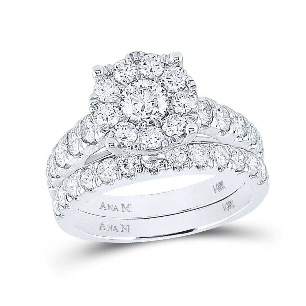 Eternal Love 14kt White Gold Diamond Bridal Wedding Ring Band Set - Splendid Jewellery