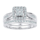 Eternal Love 14kt White Gold Diamond Bridal Wedding Ring Band Set - Splendid Jewellery