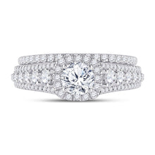 Load image into Gallery viewer, Eternal Love 14kt White Gold Diamond Bridal Wedding Ring Set - Front View