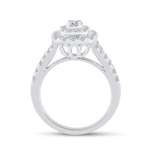 Load image into Gallery viewer, Eternal Love 14kt White Gold Diamond Halo Bridal Wedding Ring Band Set - Second Side View