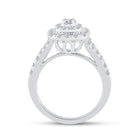 Eternal Love 14kt White Gold Diamond Halo Bridal Wedding Ring Band Set - Second Side View