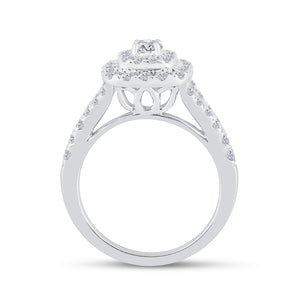 Eternal Love 14kt White Gold Diamond Halo Bridal Wedding Ring Band Set - Splendid Jewellery