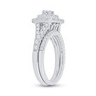 Eternal Love 14kt White Gold Diamond Halo Bridal Wedding Ring Band Set - Splendid Jewellery