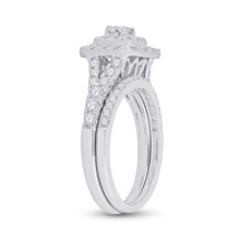 Load image into Gallery viewer, Eternal Love 14kt White Gold Diamond Halo Bridal Wedding Ring Band Set - Splendid Jewellery