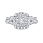 Eternal Love 14kt White Gold Diamond Halo Bridal Wedding Ring Band Set - Splendid Jewellery