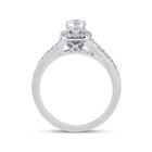Eternal Love 14kt White Gold Diamond Halo Bridal Wedding Ring Band Set - Side View